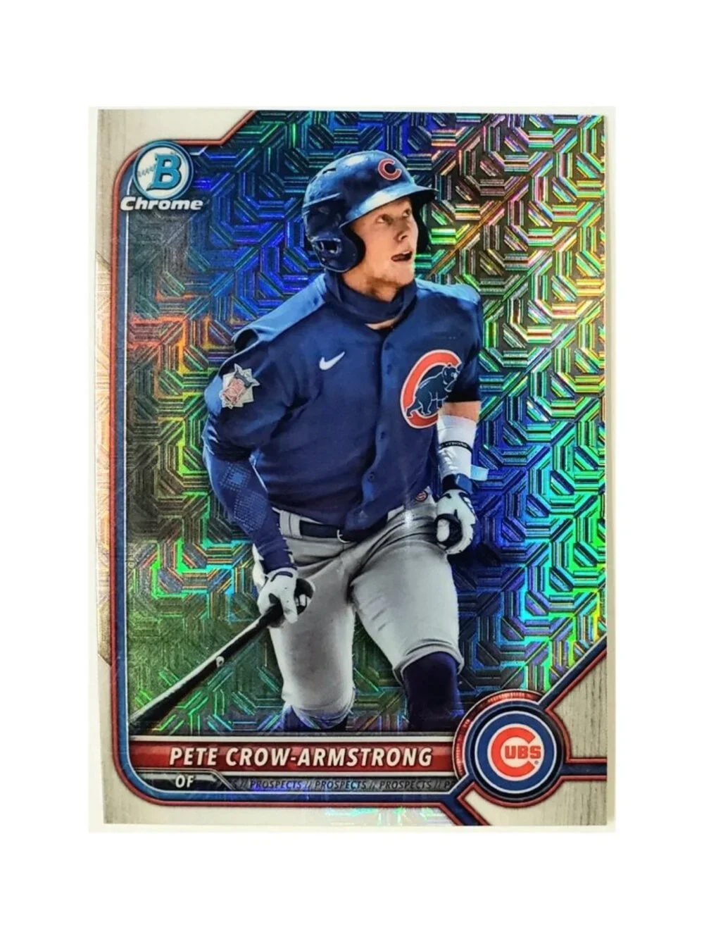 PETE CROW-ARMSTRONG ROOKIE MOJO REFRACTOR 2022 BOWMAN CHROME #BCP-198, CUBS